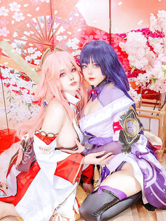 Cosplay genshin Yae Miko và Ei